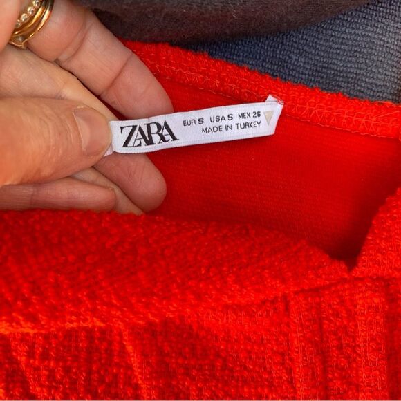 ZARA TEXTURED CORSET TOP Red size small - Picture 6 of 10